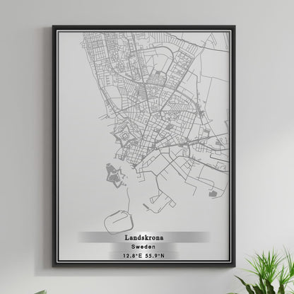 ROAD MAP OF LANDSKRONA, SWEDEN BY MAPBAKES