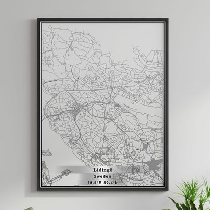 ROAD MAP OF LIDINGO, SWEDEN BY MAPBAKES