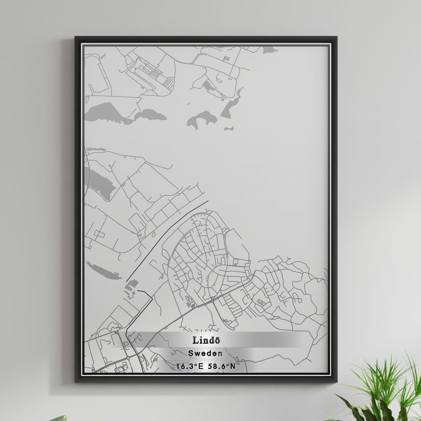 ROAD MAP OF LINDO, SWEDEN BY MAPBAKES