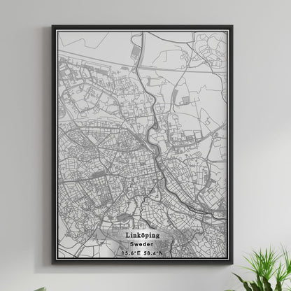 ROAD MAP OF LINKOPING, SWEDEN BY MAPBAKES