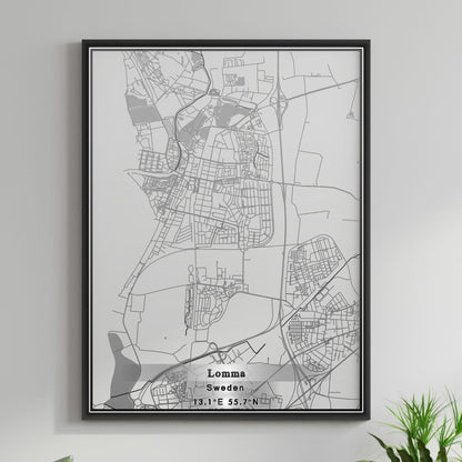 ROAD MAP OF LOMMA, SWEDEN BY MAPBAKES