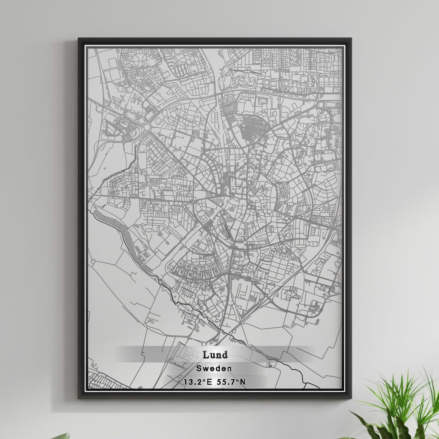 ROAD MAP OF LUND, SWEDEN BY MAPBAKES