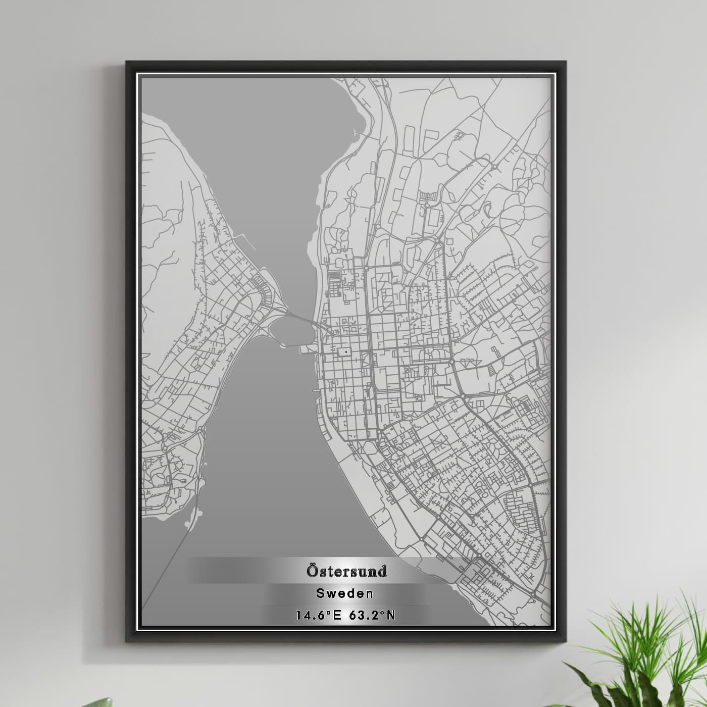 ROAD MAP OF OSTERSUND, SWEDEN BY MAPBAKES