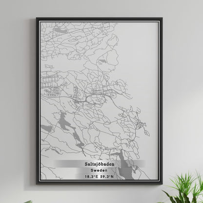 ROAD MAP OF SALTSJOBADEN, SWEDEN BY MAPBAKES