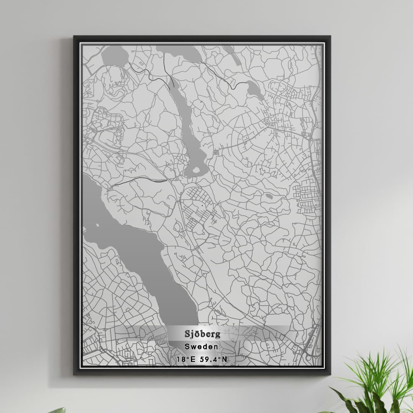 ROAD MAP OF SJOBERG, SWEDEN BY MAPBAKES