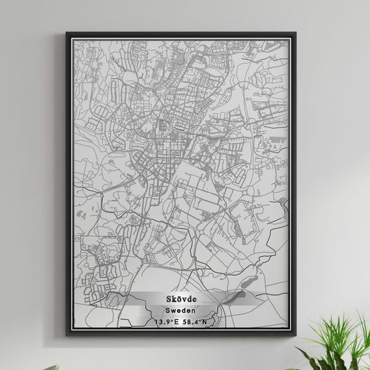 ROAD MAP OF SKOVDE, SWEDEN BY MAPBAKES