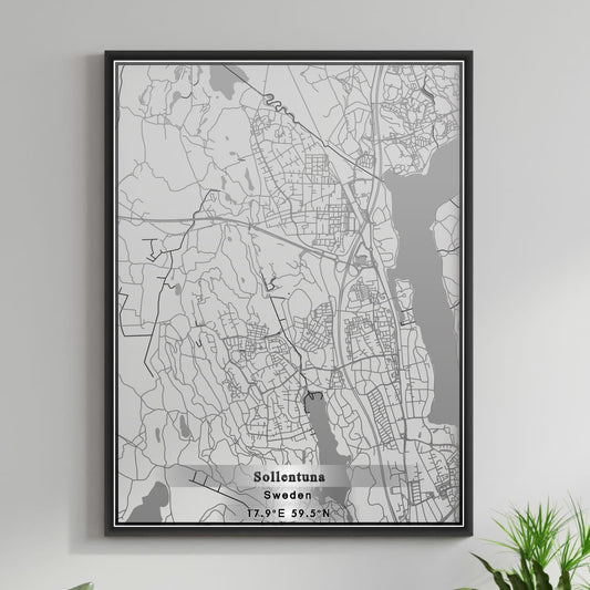 ROAD MAP OF SOLLENTUNA, SWEDEN BY MAPBAKES