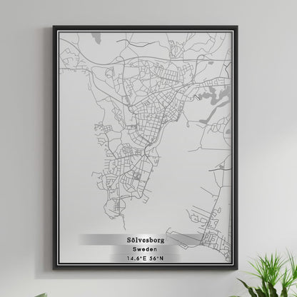 ROAD MAP OF SOLVESBORG, SWEDEN BY MAPBAKES