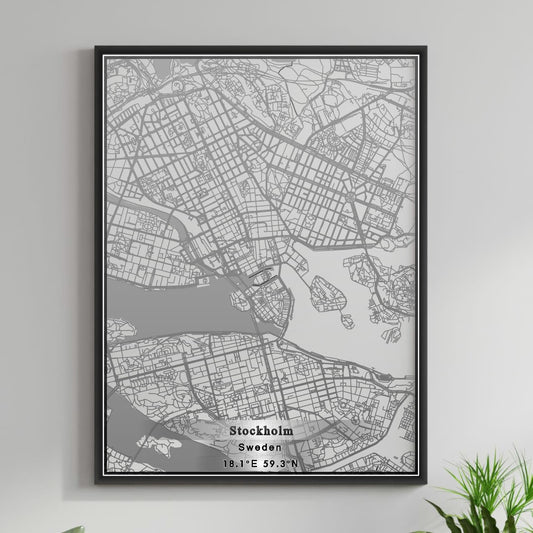 ROAD MAP OF STOCKHOLM, SWEDEN BY MAPBAKES