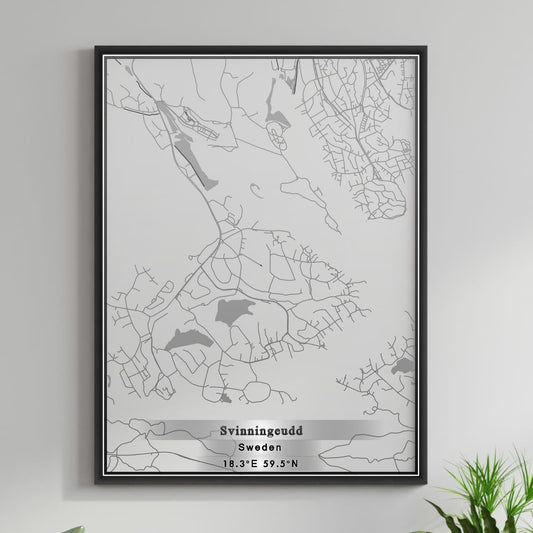 ROAD MAP OF SVINNINGEUDD, SWEDEN BY MAPBAKES