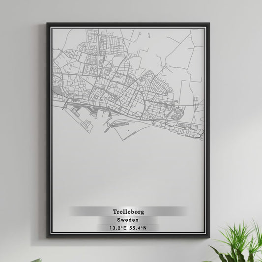ROAD MAP OF TRELLEBORG, SWEDEN BY MAPBAKES