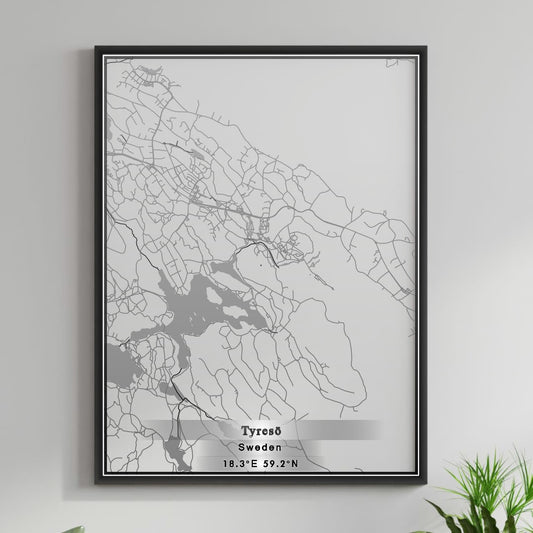 ROAD MAP OF TYRESO, SWEDEN BY MAPBAKES