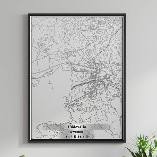 ROAD MAP OF UDDEVALLA, SWEDEN BY MAPBAKES