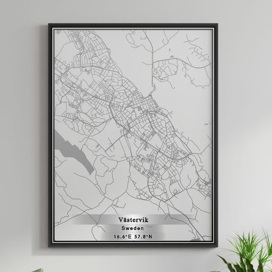 ROAD MAP OF VASTERVIK, SWEDEN BY MAPBAKES