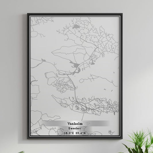ROAD MAP OF VAXHOLM, SWEDEN BY MAPBAKES