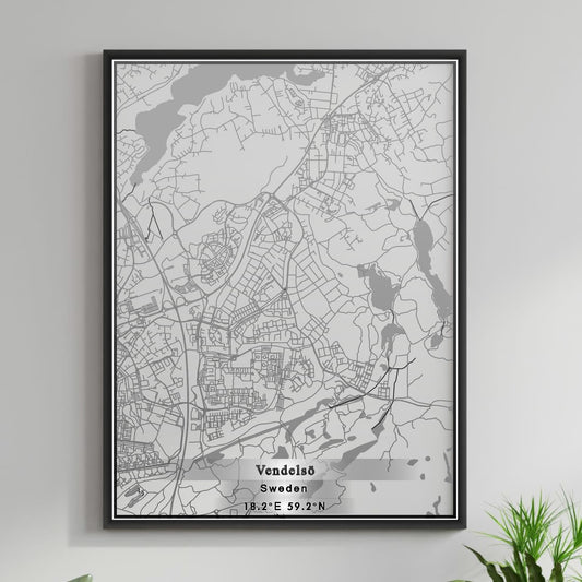 ROAD MAP OF VENDELSO, SWEDEN BY MAPBAKES