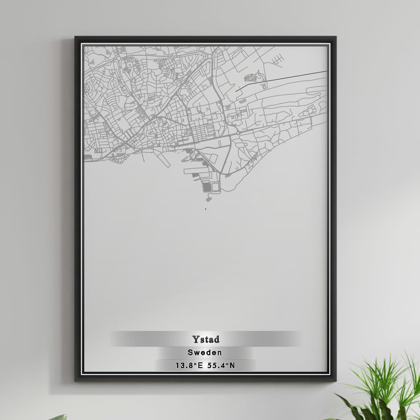 ROAD MAP OF YSTAD, SWEDEN BY MAPBAKES