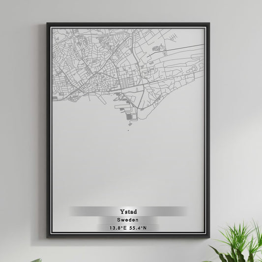 ROAD MAP OF YSTAD, SWEDEN BY MAPBAKES