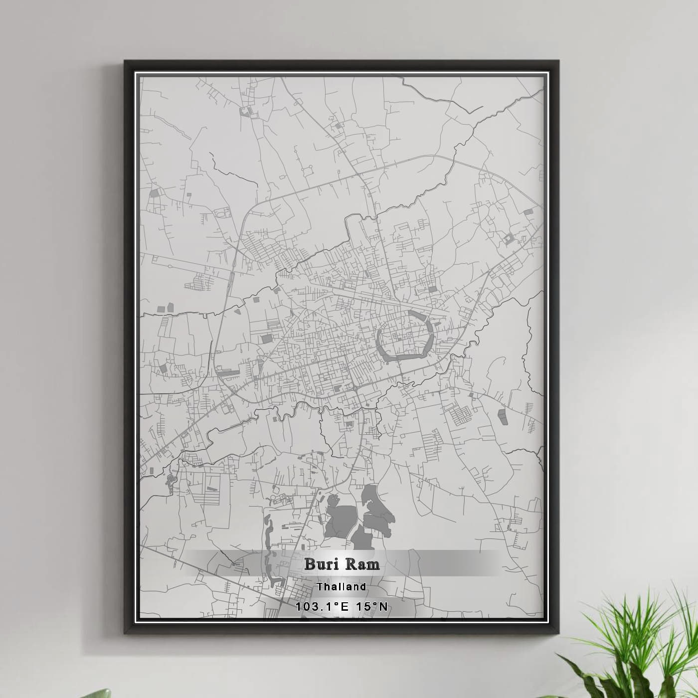 ROAD MAP OF BURI RAM, THAILAND BY MAPBAKES