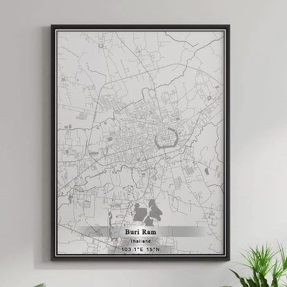 ROAD MAP OF BURI RAM, THAILAND BY MAPBAKES