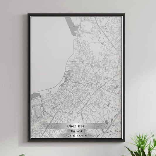 ROAD MAP OF CHON BURI, THAILAND BY MAPBAKES