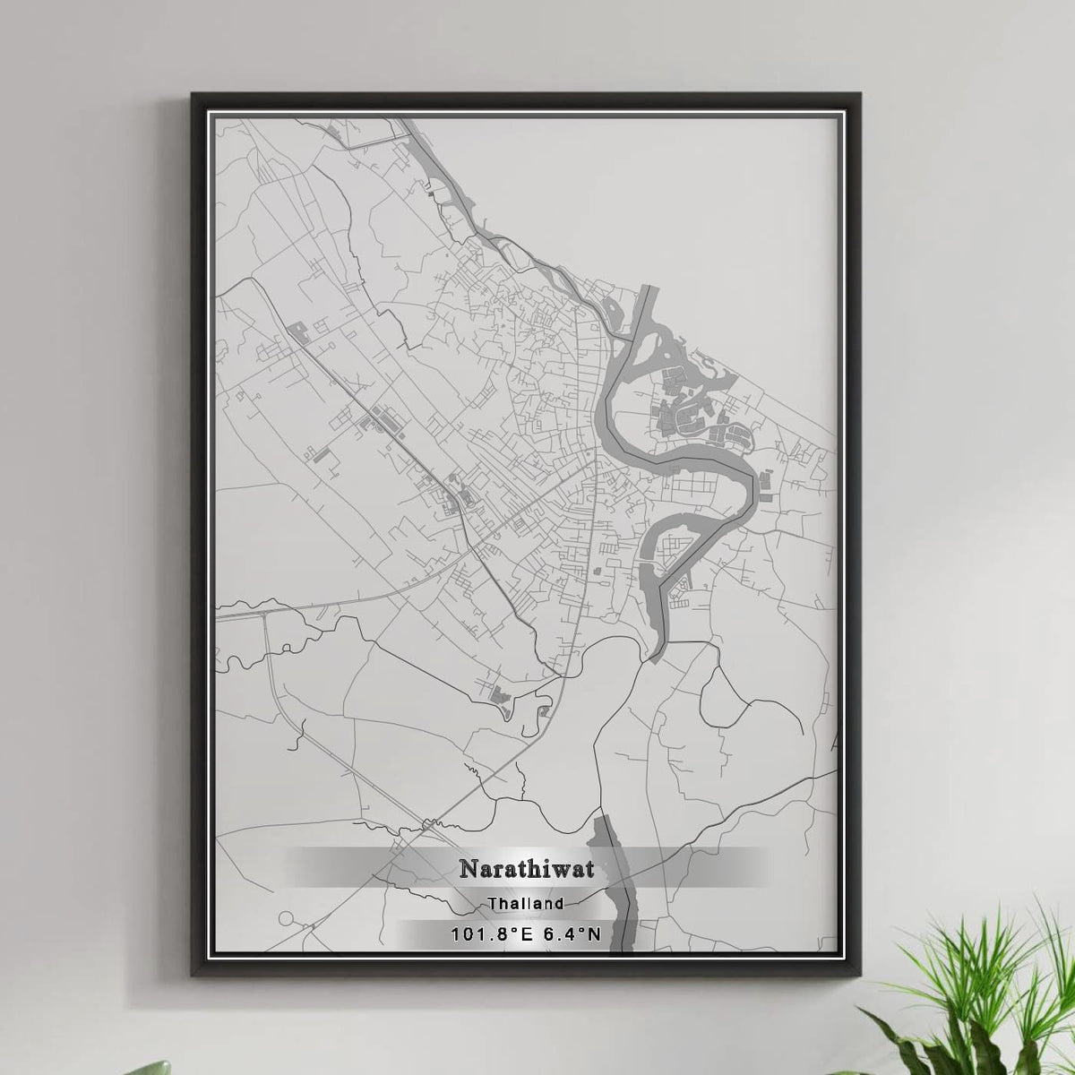 ROAD MAP OF NARATHIWAT, THAILAND BY MAPBAKES