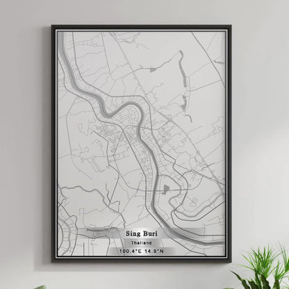 ROAD MAP OF SING BURI, THAILAND BY MAPBAKES