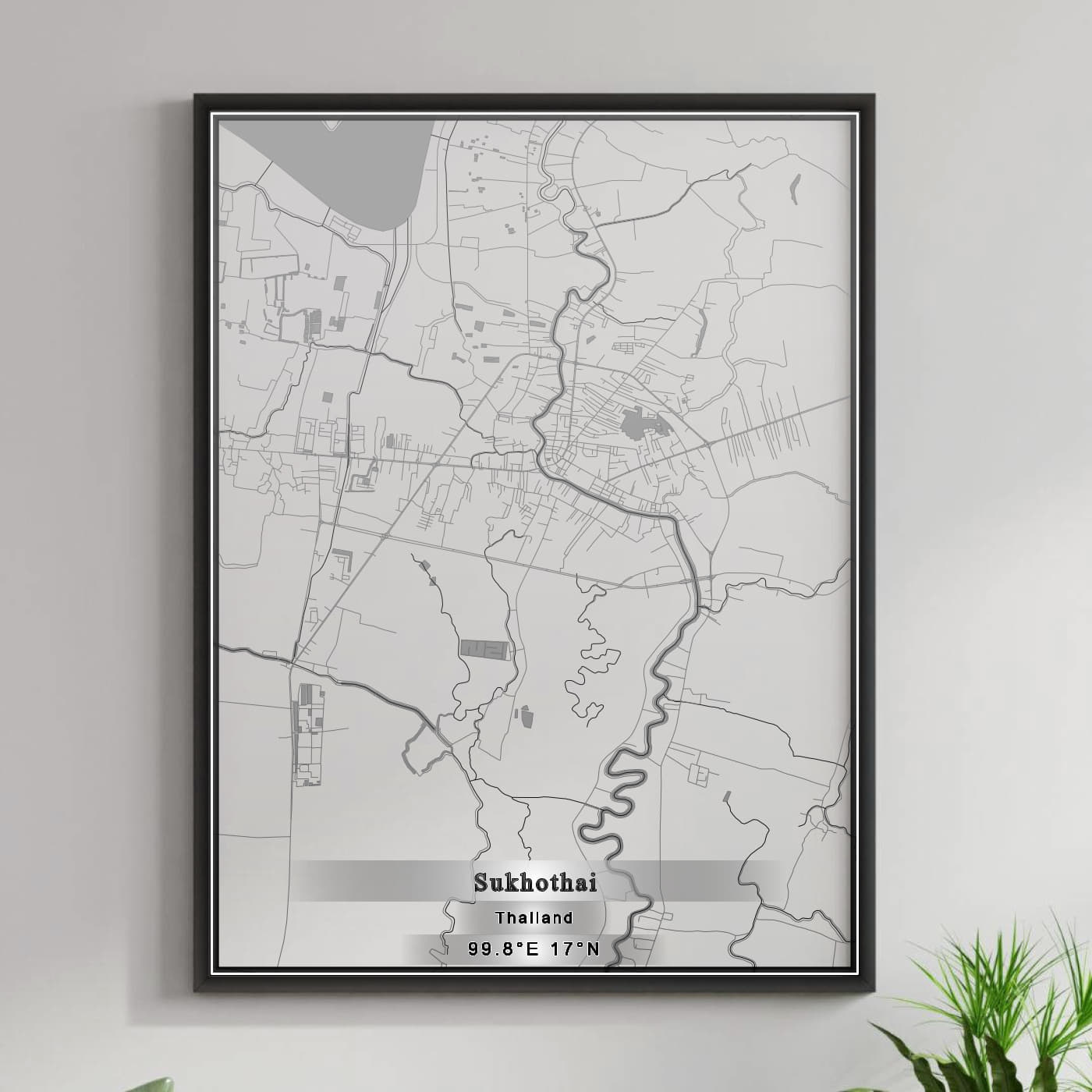 ROAD MAP OF SUKHOTHAI, THAILAND BY MAPBAKES