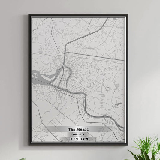 ROAD MAP OF THA MUANG, THAILAND BY MAPBAKES