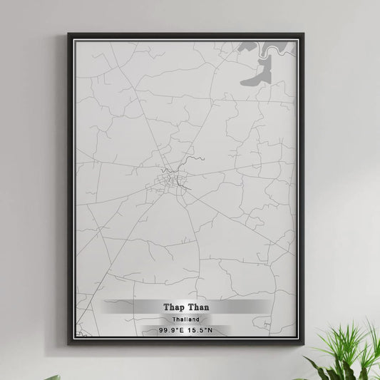 ROAD MAP OF THAP THAN, THAILAND BY MAPBAKES