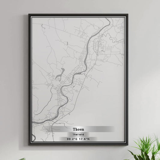 ROAD MAP OF THOEN, THAILAND BY MAPBAKES