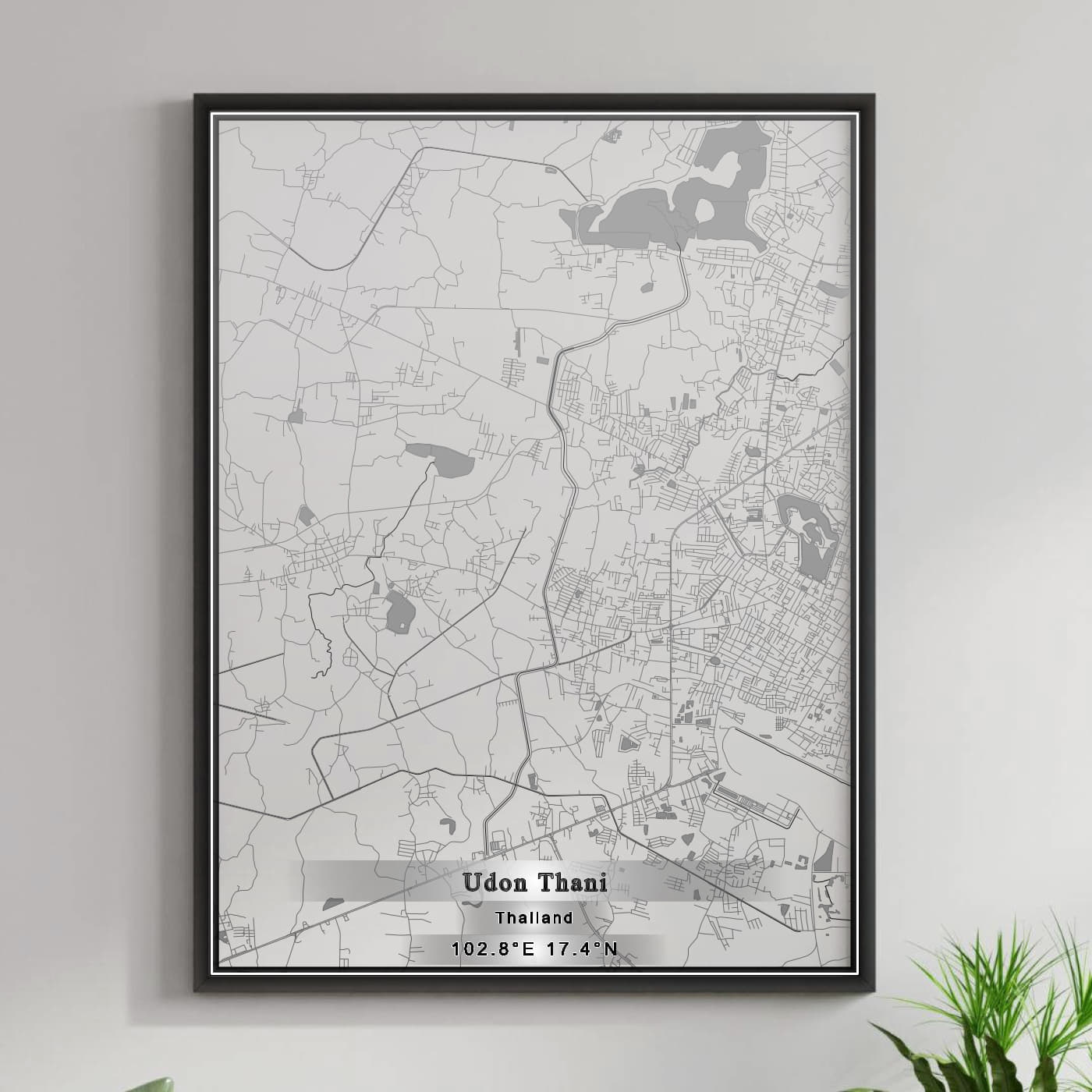 ROAD MAP OF UDON THANI, THAILAND BY MAPBAKES