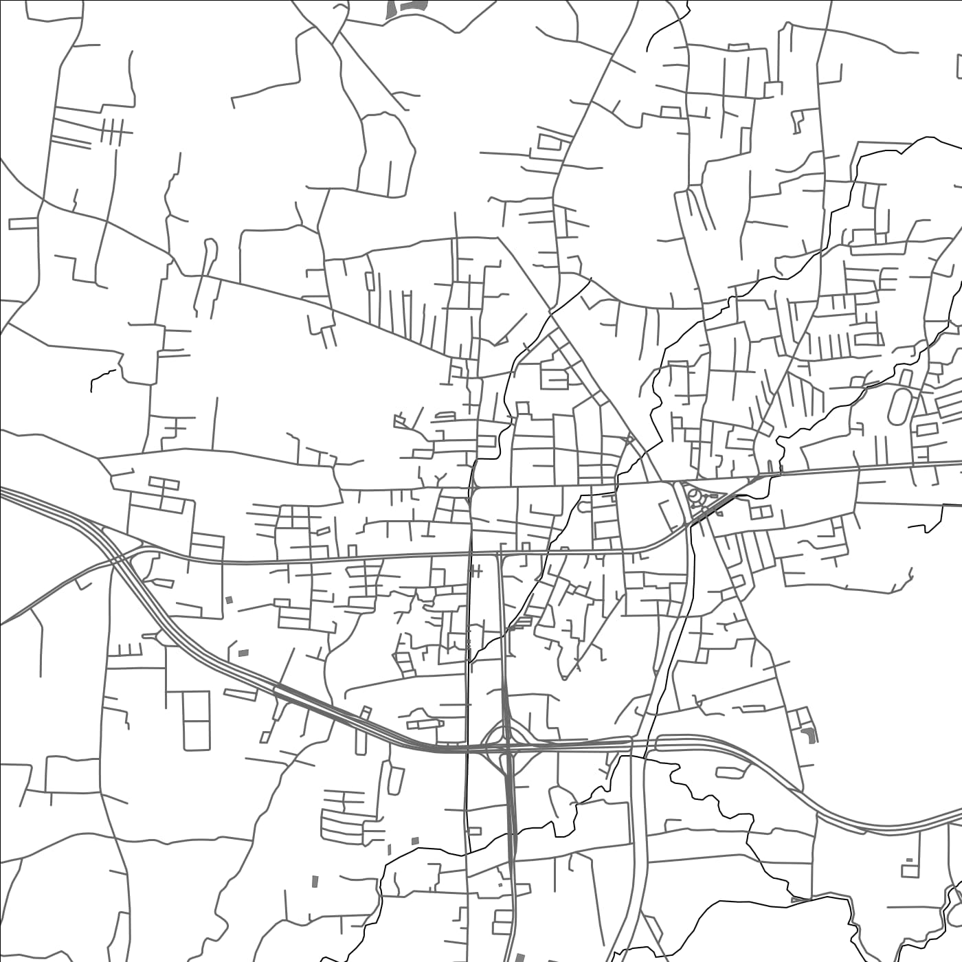 ROAD MAP OF THUNG SONG, THAILAND BY MAPBAKES