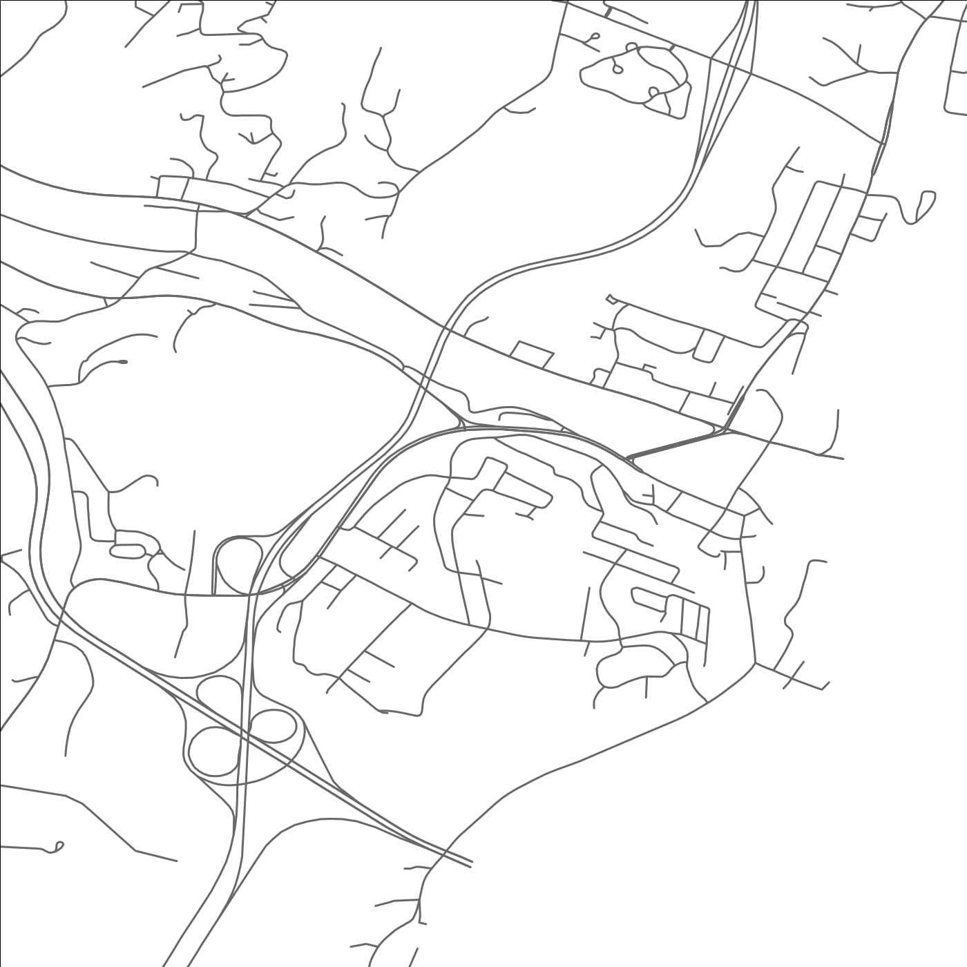 ROAD MAP OF WHITE RIVER JUNCTION, VERMONT BY MAPBAKES