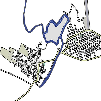 COLOURED ROAD MAP OF VILA BELA DA SANTISSIMA TRINDADE, BRAZIL BY MAPBAKES