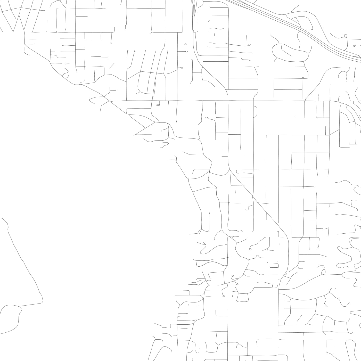 ROAD MAP OF MERCER ISLAND, WASHINGTON BY MAPBAKES