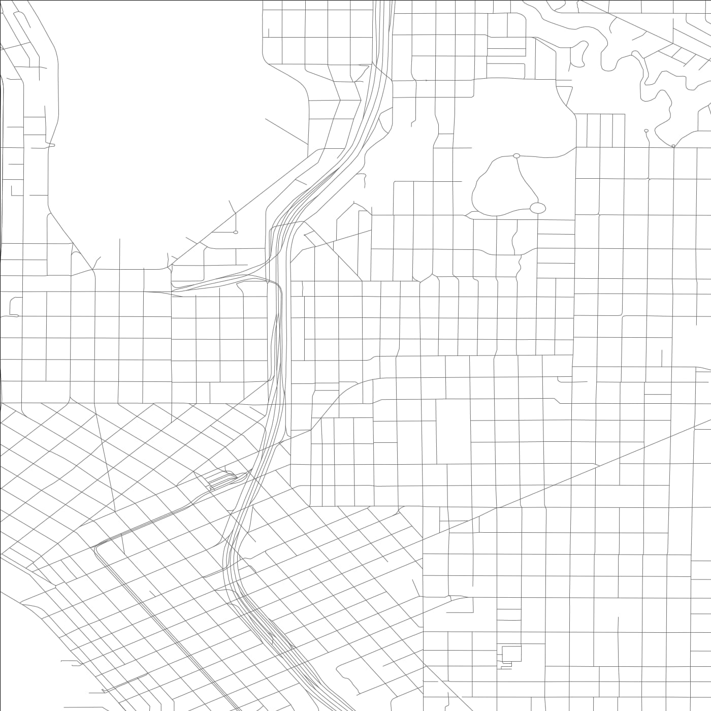 ROAD MAP OF SEATTLE, WASHINGTON BY MAPBAKES