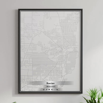 ROAD MAP OF RACINE, WISCONSIN BY MAPBAKES