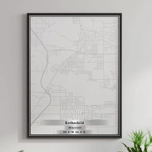 ROAD MAP OF ROTHSCHILD, WISCONSIN BY MAPBAKES