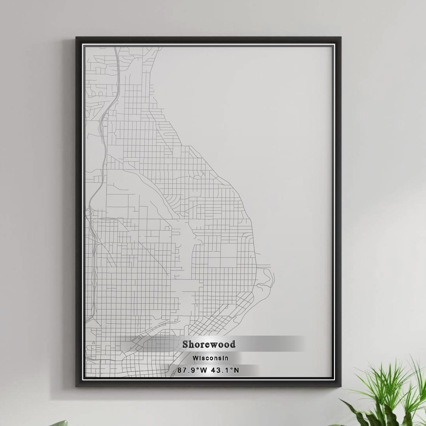 ROAD MAP OF SHOREWOOD, WISCONSIN BY MAPBAKES