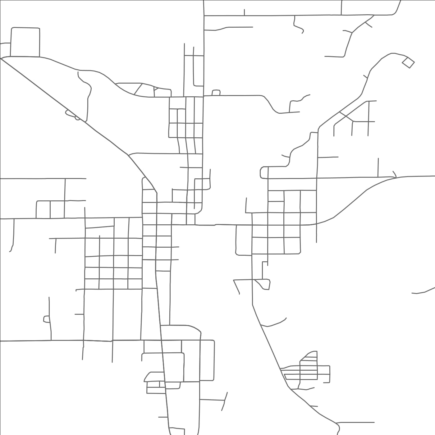 ROAD MAP OF PARK FALLS, WISCONSIN BY MAPBAKES