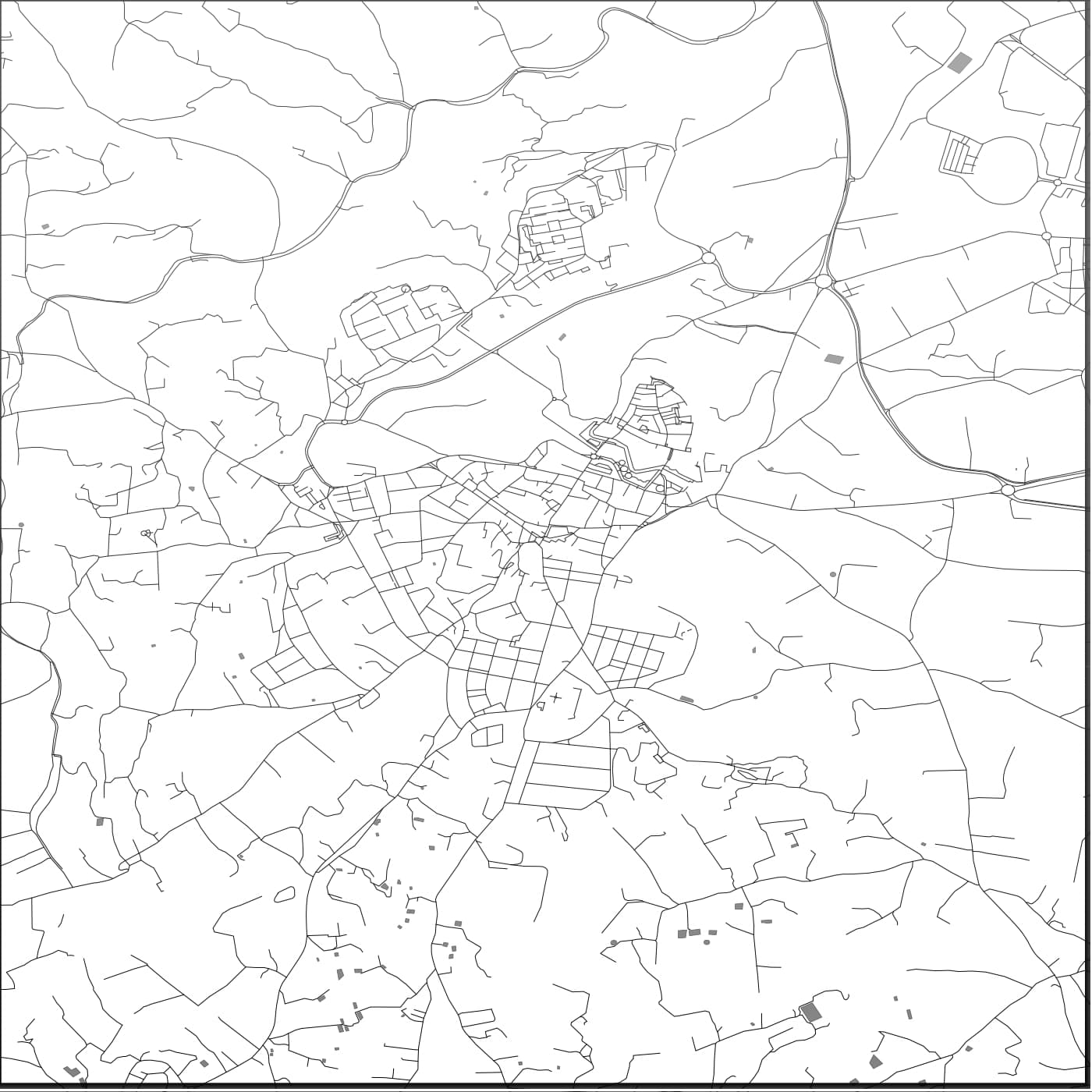 COLOURED ROAD MAP OF RABAT, MOROCCO BY MAPBAKES