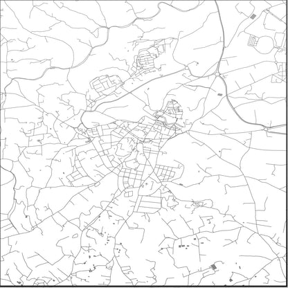 COLOURED ROAD MAP OF RABAT, MOROCCO BY MAPBAKES