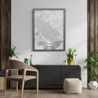 ROAD MAP OF AMAMBAI, BRAZIL BY MAPBAKES