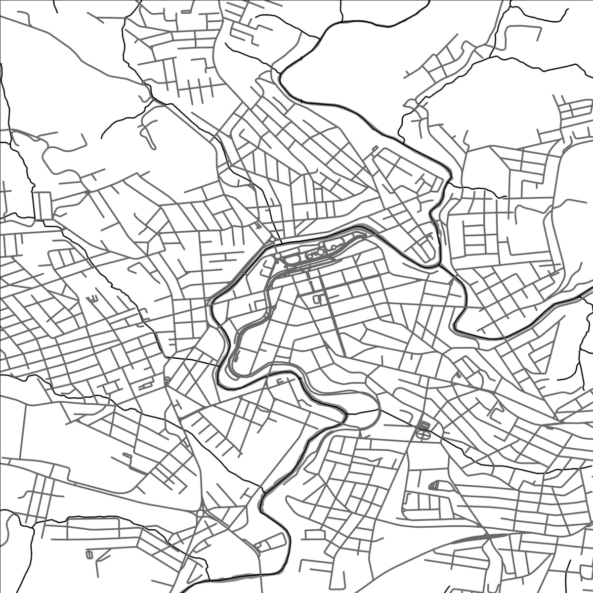 ROAD MAP OF CACADOR, BRAZIL BY MAPBAKES