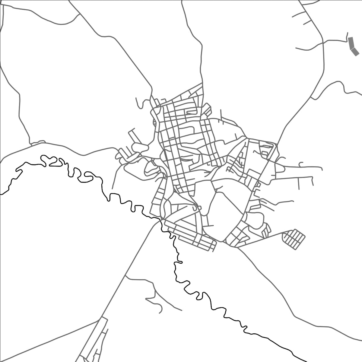 ROAD MAP OF CAMACAN, BRAZIL BY MAPBAKES