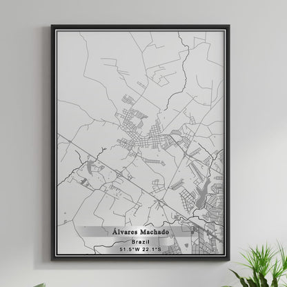 ROAD MAP OF ALVARES MACHADO, BRAZIL BY MAPBAKES
