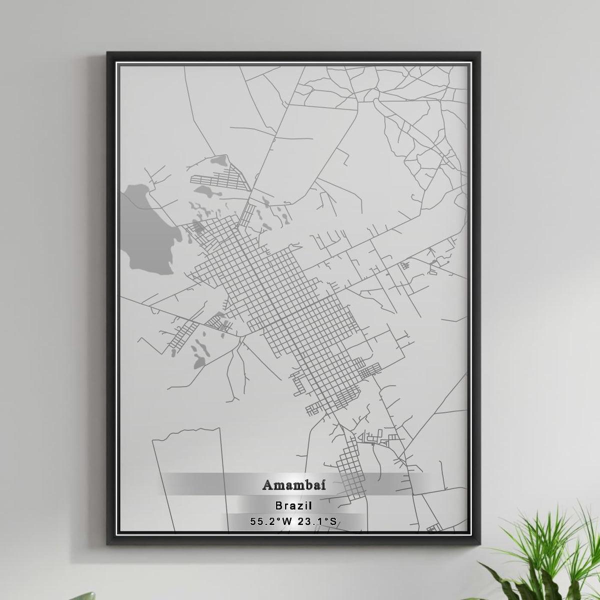ROAD MAP OF AMAMBAI, BRAZIL BY MAPBAKES