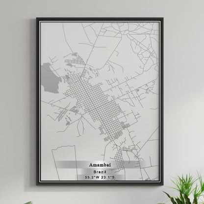 ROAD MAP OF AMAMBAI, BRAZIL BY MAPBAKES