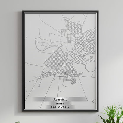 ROAD MAP OF ANASTACIO, BRAZIL BY MAPBAKES